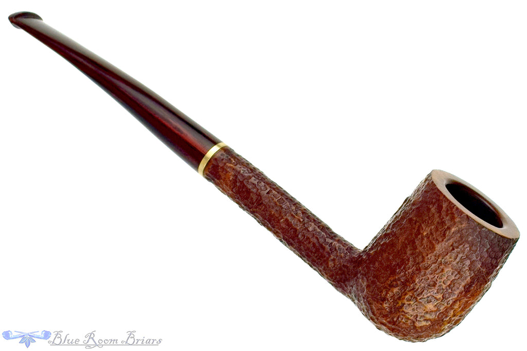 Blue Room Briars is proud to present this Savinelli Bing's Favorite Rusticated Billiard Sitter with Brass and Brindle Estate Pipe