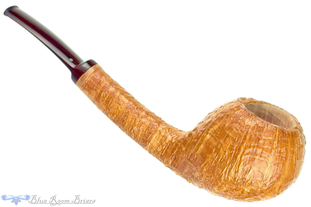 Blue Room Briars is proud to present this Chris Morgan Pipe Bent Sandblast Tomato with Brindle