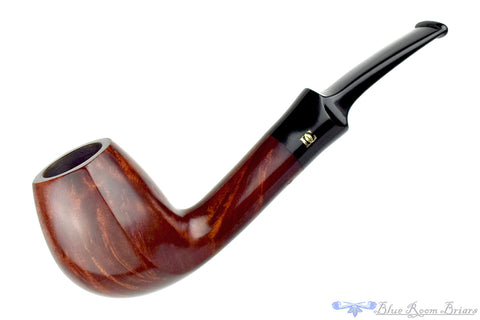 Joshua Ronish (2016 Make) Spot Carved Reverse Calabash with Brindle and Plateau Estate Pipe