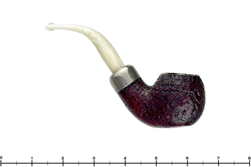 Blue Room Briars is proud to present this Peterson Christmas XL02 (2017 Make) Bent Sandblast Apple with Nickel Estate Pipe
