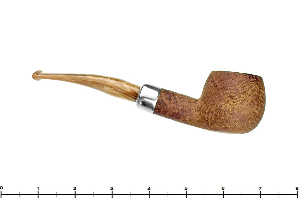 Blue Room Briars is proud to present this Peterson Burren 408 Bent Sandblast Natural Apple with Nickel and Military Mount Estate Pipe