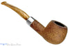 Blue Room Briars is proud to present this Peterson Burren 408 Bent Sandblast Natural Apple with Nickel and Military Mount Estate Pipe
