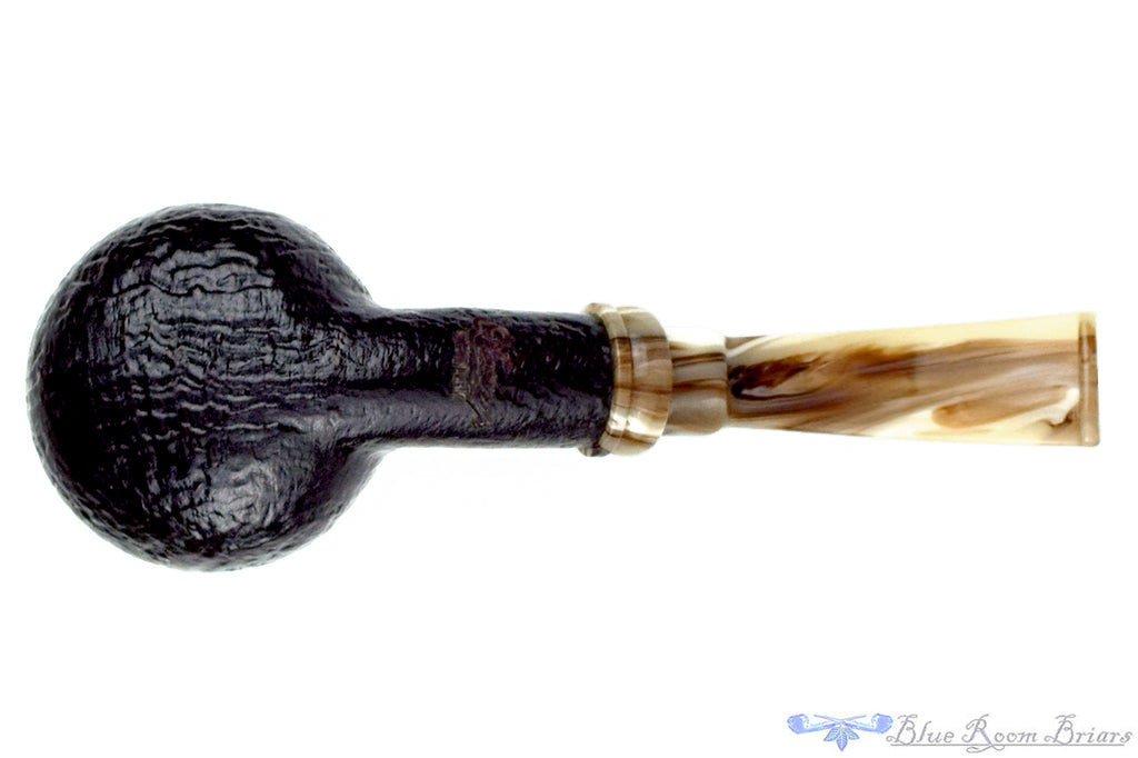 Blue Room Briars is proud to present this Neerup Bent Sandblast Tomato with Acrylic Estate Pipe