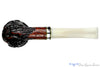 Nørding Queen Carved 1/8 Bent Billiard with Nickel and Brass Estate Pipe