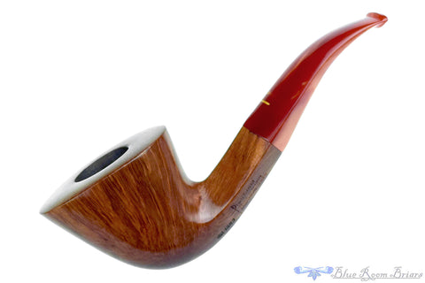 Savinelli Lolita 03 Bent Rusticated Pear (6mm Filter) with Oval Shank and Brass Estate Pipe