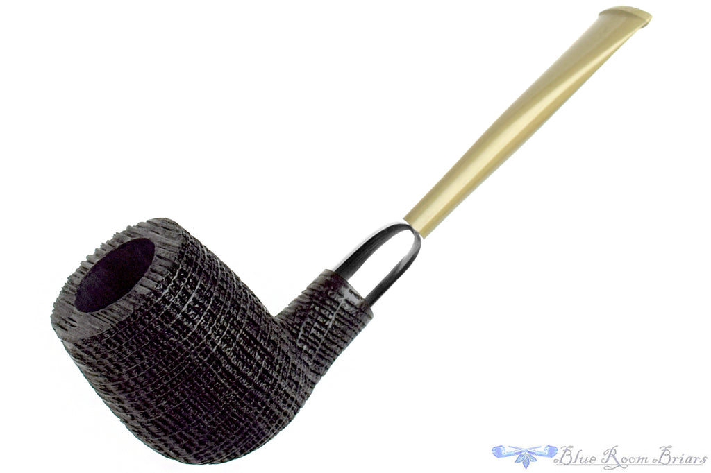 Yorgos Mitakidis Pipe 4725 Sandblast Morta Billiard with Silver and Military Mount