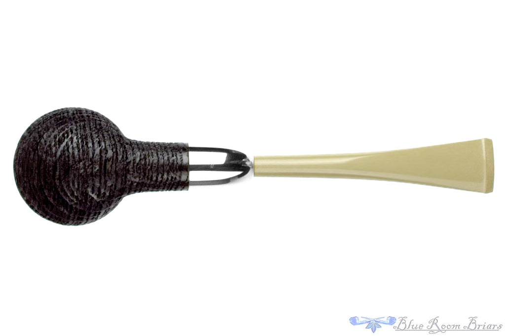 Yorgos Mitakidis Pipe 4725 Sandblast Morta Billiard with Silver and Military Mount