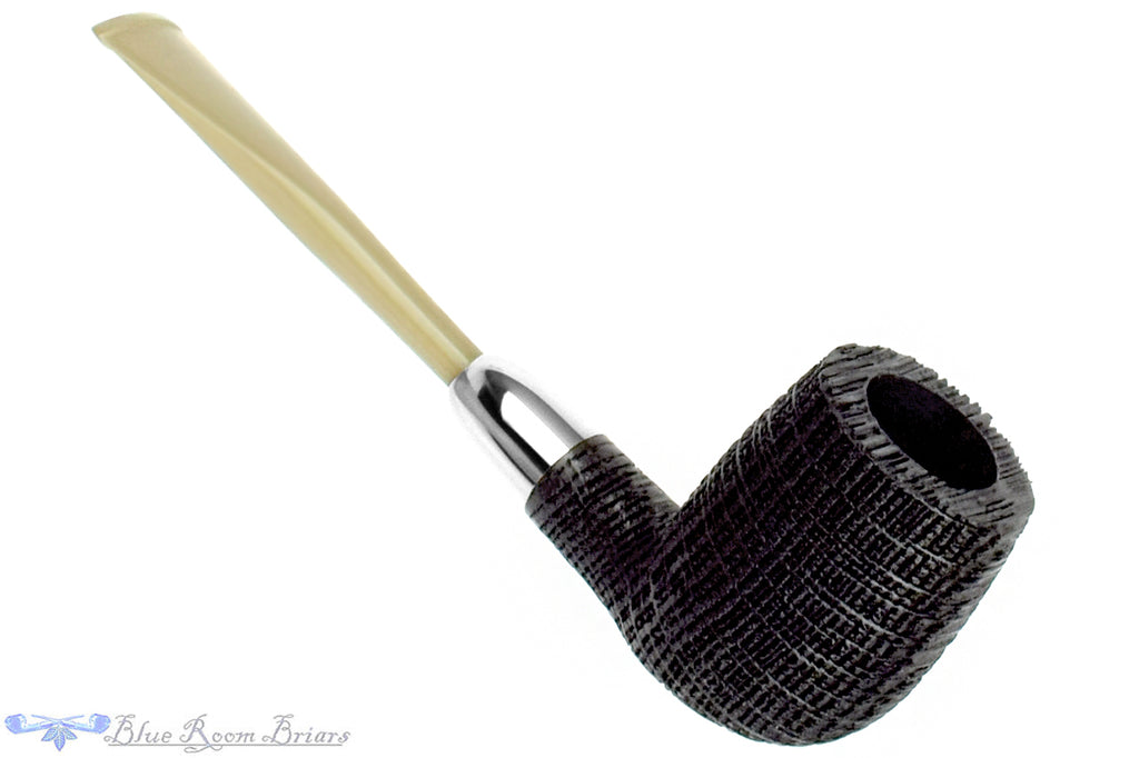 Yorgos Mitakidis Pipe 4725 Sandblast Morta Billiard with Silver and Military Mount