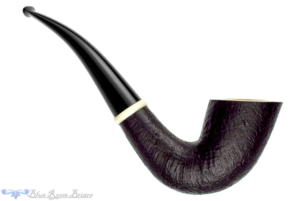 Blue Room Briars is proud to present this Charl Goussard Pipe Sandblast Bent Horn with Ivorite