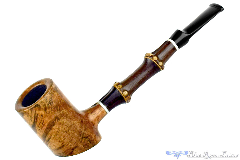 Blue Room Briars is proud to present this Charl Goussard Pipe Poker Sitter with Dark Bamboo