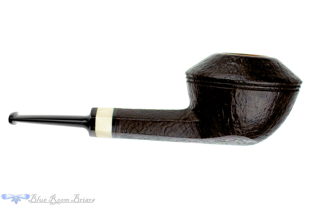 Blue Room Briars is proud to present this Charl Goussard Pipe Sandblast Panel Bullcap with Ivorite
