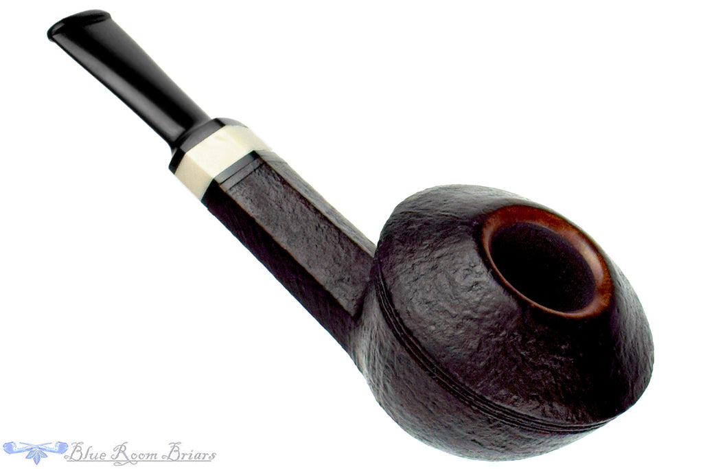 Blue Room Briars is proud to present this Charl Goussard Pipe Sandblast Panel Bullcap with Ivorite