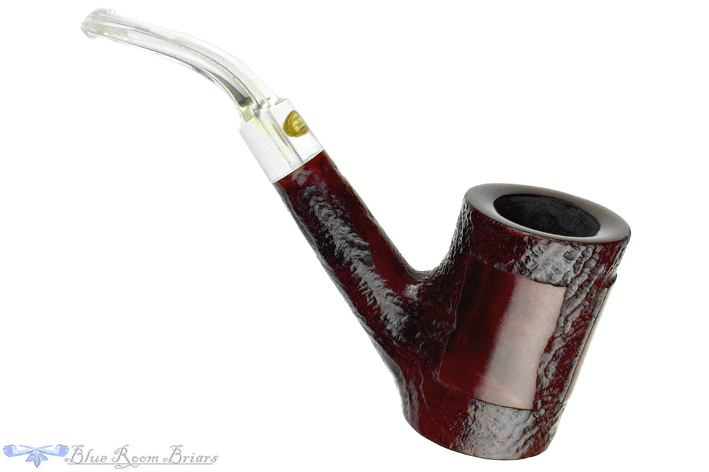 Blue Room Briars is proud to present this GBD Collector Fantasy 9608 (Pre-Cadogan) Bent Partial Sandblast Cherrywood Sitter with Perspex Estate Pipe