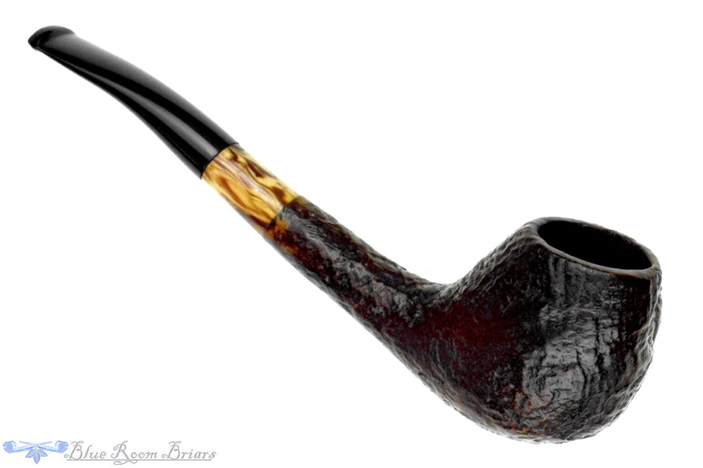 Blue Room Briars is proud to present this Irwin's (GBD) Holiday Pipe 1960S Bent Sandblast Scoop with Acrylic Ferrule Estate Pipe 