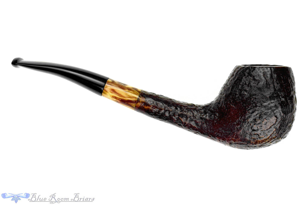 Blue Room Briars is proud to present this Irwin's (GBD) Holiday Pipe 1960S Bent Sandblast Scoop with Acrylic Ferrule Estate Pipe 