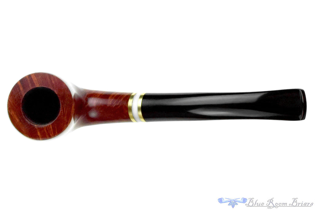 Blue Room Briars is proud to present this Eton 535 Bent Billiard with Brass and Acrylic UNSMOKED Estate Pipe
