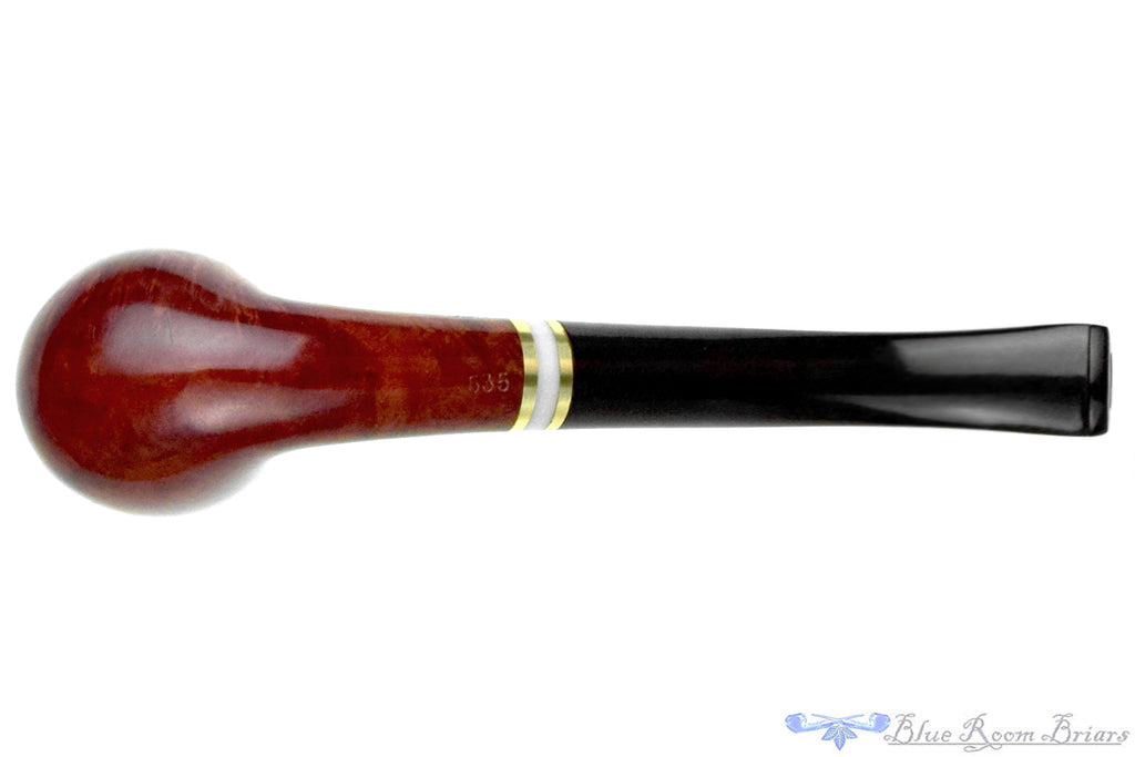 Blue Room Briars is proud to present this Eton 535 Bent Billiard with Brass and Acrylic UNSMOKED Estate Pipe