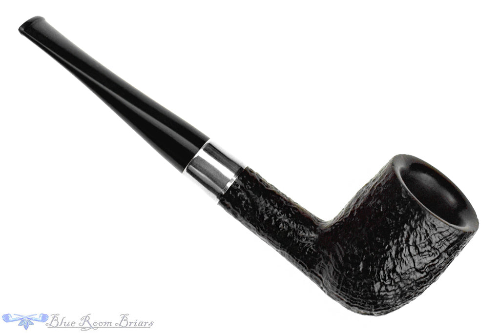 Blue Room Briars is proud to present this Masta (Parker-Hardcastle) Sandblast Billiard Sitter with Nickel Estate Pipe