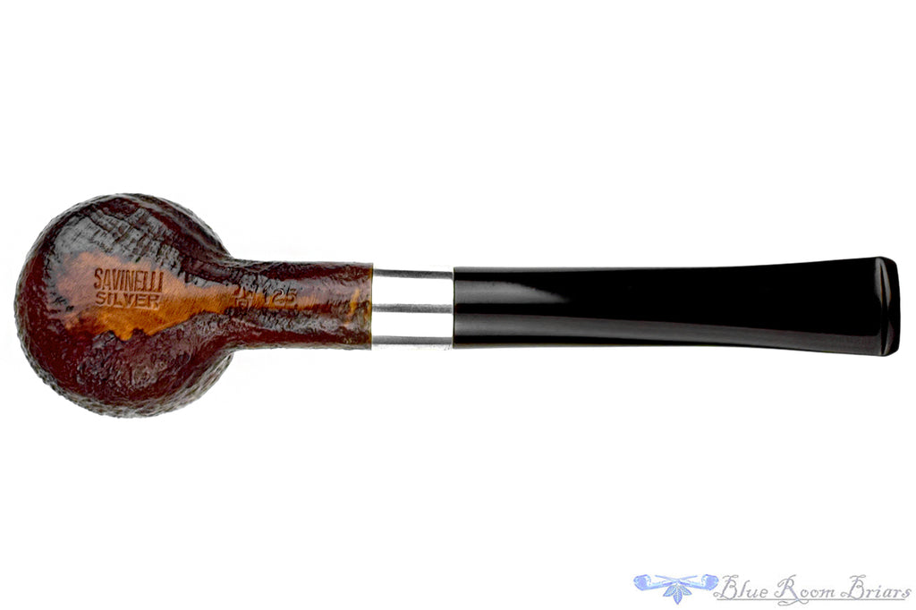 Savinelli Silver 125 Sandblast Pot Sitter with Silver Estate Pipe