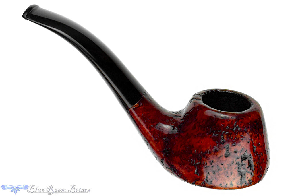 Blue Room Briars is proud to present this Special Bent Sandblast Volcano Sitter with Oval Shank Estate Pipe