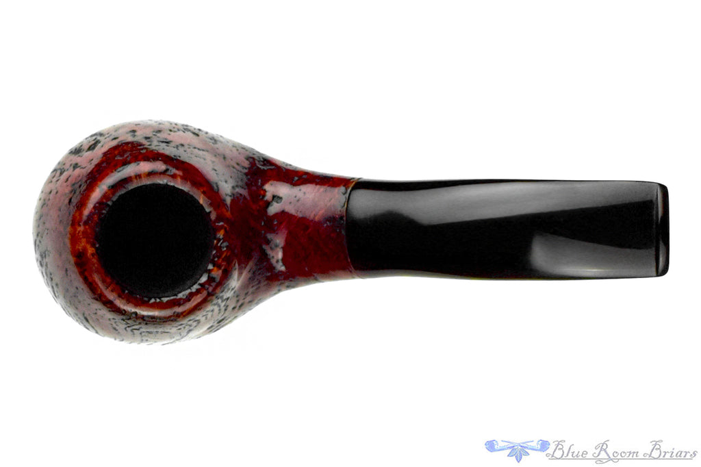 Blue Room Briars is proud to present this Special Bent Sandblast Volcano Sitter with Oval Shank Estate Pipe