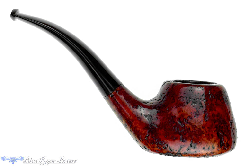 Blue Room Briars is proud to present this Special Bent Sandblast Volcano Sitter with Oval Shank Estate Pipe
