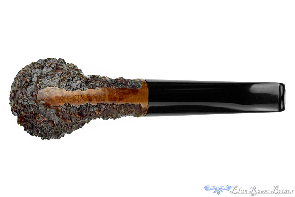 Blue Room Briars is proud to present this Old River 6046 Bent Rusticated Apple Estate Pipe