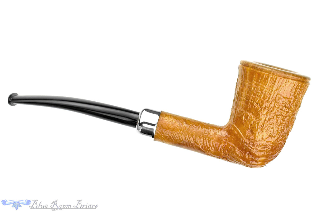Blue Room Briars is proud to present this Todd Harris Pipe Bent Sandblast Dublin with Silver and Military Mount