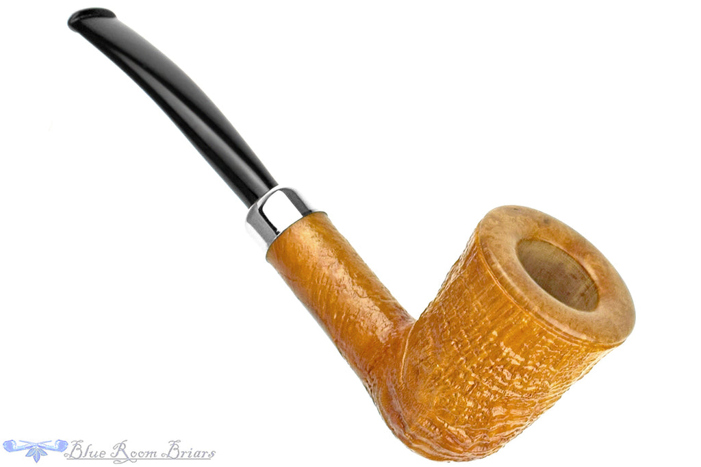 Blue Room Briars is proud to present this Todd Harris Pipe Bent Sandblast Dublin with Silver and Military Mount