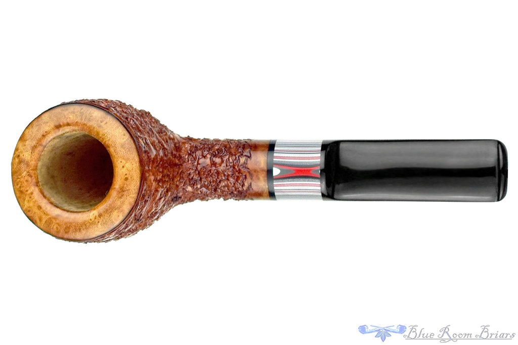 Blue Room Briars is proud to present this Todd Harris Pipe Rusticated Billiard with Fordite