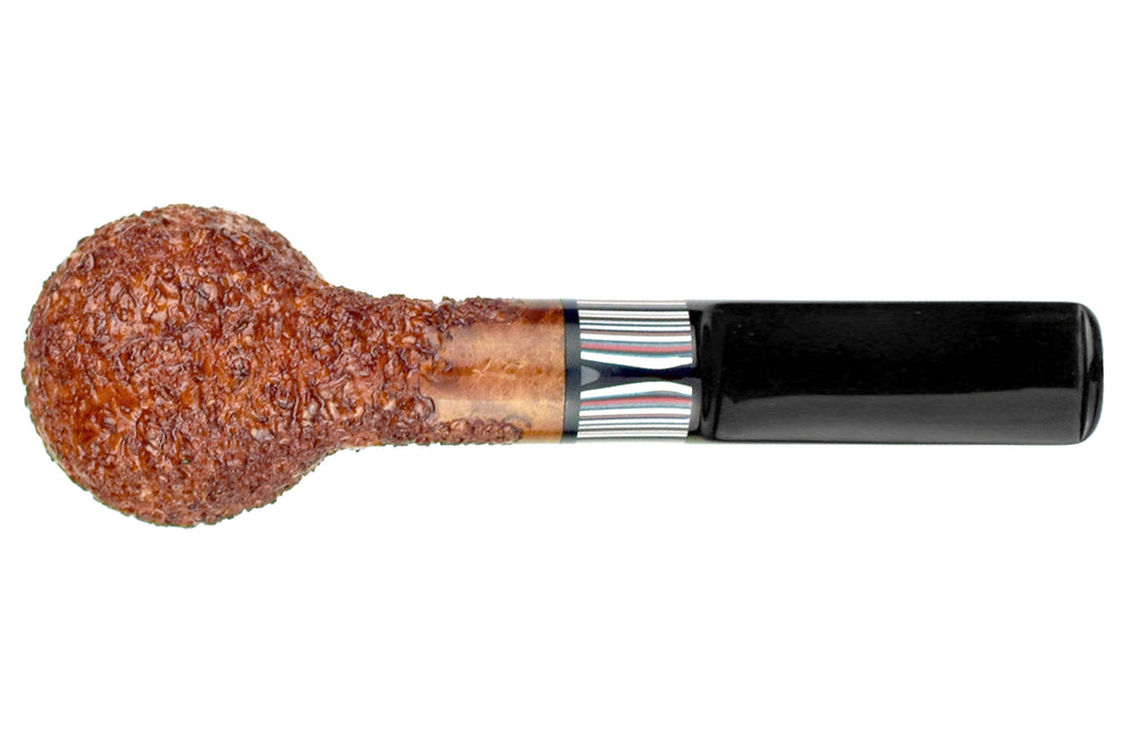 Blue Room Briars is proud to present this Todd Harris Pipe Rusticated Billiard with Fordite
