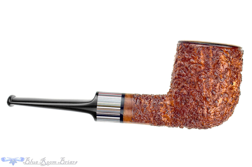 Blue Room Briars is proud to present this Todd Harris Pipe Rusticated Billiard with Fordite