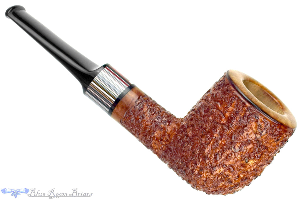 Blue Room Briars is proud to present this Todd Harris Pipe Rusticated Billiard with Fordite