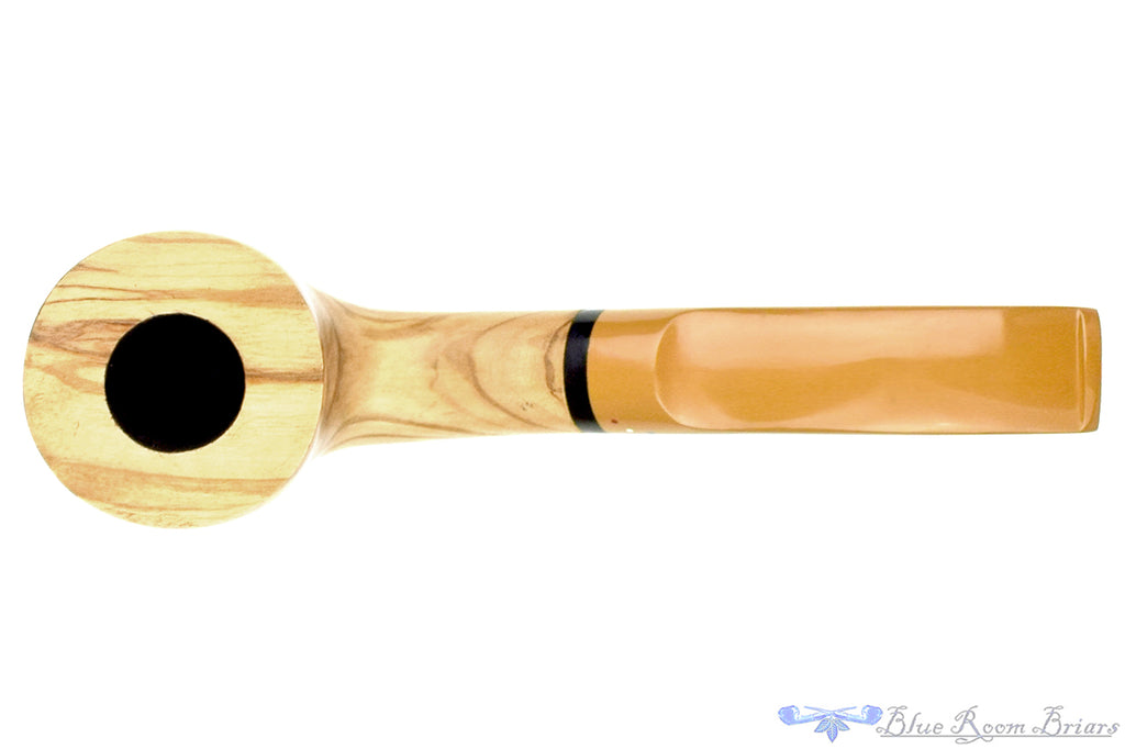 Blue Room Briars is proud to present this Dr. Bob Pipe Bent Olivewood Horn with Acrylic