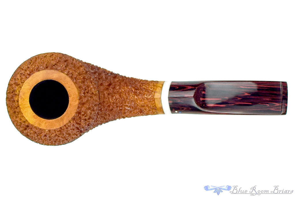 Blue Room Briars is proud to present this Dr. Bob Pipe Bent Rusticated Bulldog with Brindle and Acrylic