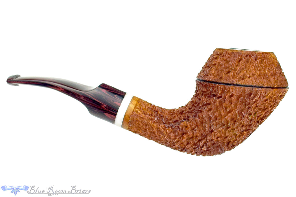 Blue Room Briars is proud to present this Dr. Bob Pipe Bent Rusticated Bulldog with Brindle and Acrylic