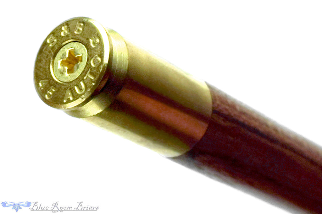 Blue Room Briars is proud to present this Bill Shalosky Custom Tamper Bocote with .45 ACP Shell Casing
