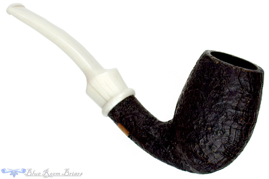 Blue Room Briar is proud to present this BriarWorks Icarus Bent Sandblast Tall Egg with Acrylic Estate Pipe