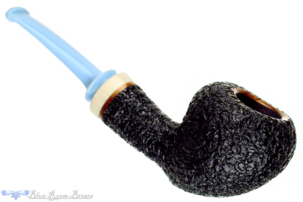 Blue Room Briars is proud to present this Neal Monier Bent Rusticated Strawberry with Ivorite Estate Pipe