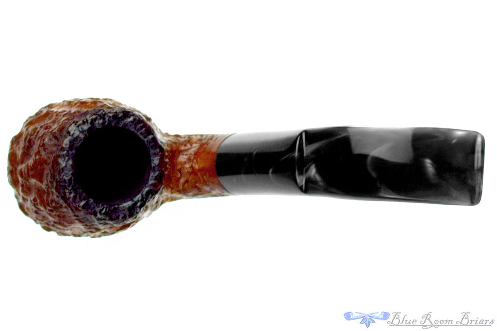 Blue Room Briar is proud to present this Caminetto Business 175 KS Bent Rusticated Fumed Egg Estate Pipe