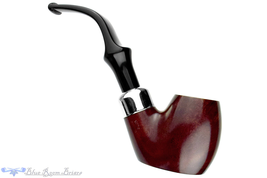 Peterson System Standard 304 Bent Billiard Sitter with Nickel and Fishtail Estate Pipe