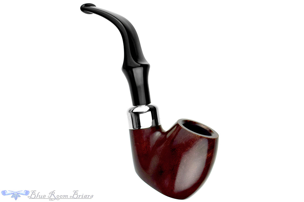 Peterson System Standard 304 Bent Billiard Sitter with Nickel and Fishtail Estate Pipe