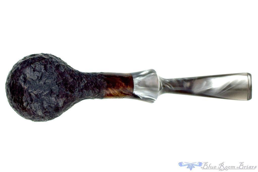 Blue Room Briars is proud to present this S&R Bent Carved Pot (2024 Make) Estate Pipe