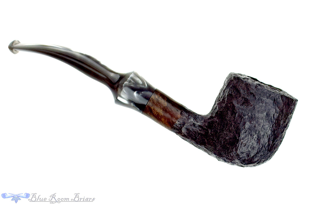Blue Room Briars is proud to present this S&R Bent Carved Pot (2024 Make) Estate Pipe