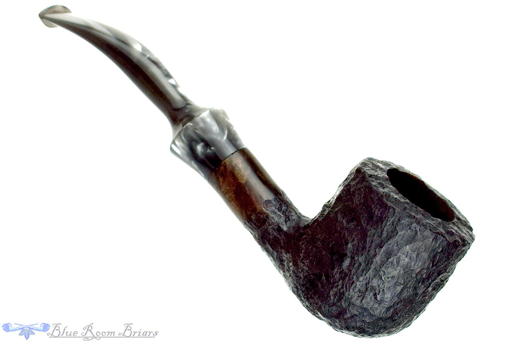 Blue Room Briars is proud to present this S&R Bent Carved Pot (2024 Make) Estate Pipe