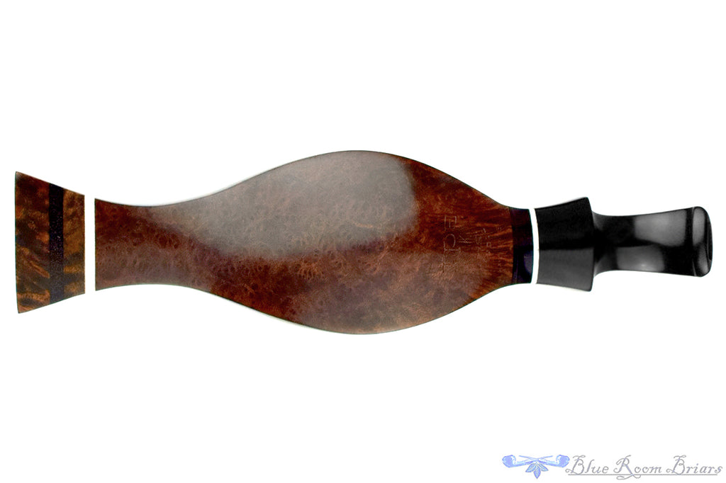 Blue Room Briars is proud to present this HS Studio Standing Ramses with Ebony and Ivorite UNSMOKED Estate Pipe