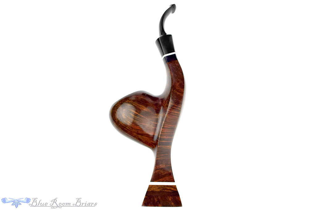 Blue Room Briars is proud to present this HS Studio Standing Ramses with Ebony and Ivorite UNSMOKED Estate Pipe