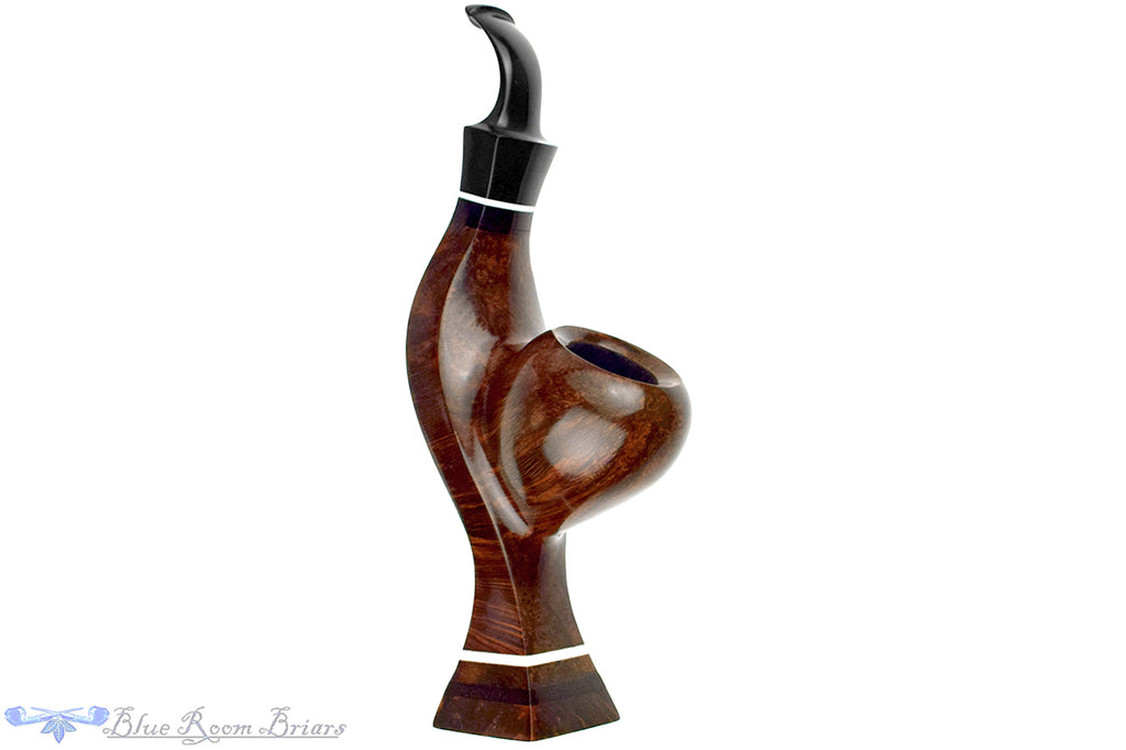 Blue Room Briars is proud to present this HS Studio Standing Ramses with Ebony and Ivorite UNSMOKED Estate Pipe