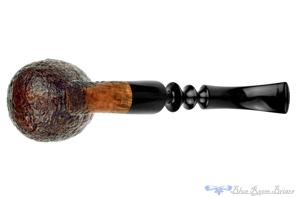 Blue Room Briars is proud to present this Ben Wade Hand Model 100 Bent Sandblast Freehand with Plateau and Ebonite Ferrule Estate Pipe