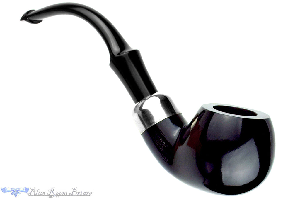 Blue Room Briar is proud to present this Peterson System 302 Bent Apple with Nickel and P-Lip Estate Pipe